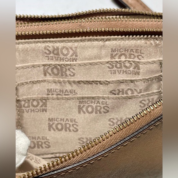 MICHAEL KORS Double Zipper Wristlet/Wallet, 2 compartments, Tan/Camel - Picture 8 of 10